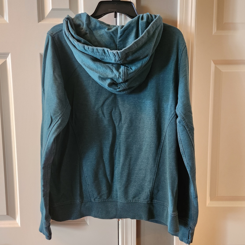 Women's Teal Full-Zip Hoodie with Hood and Pockets - Size XL - Picture 2 of 5